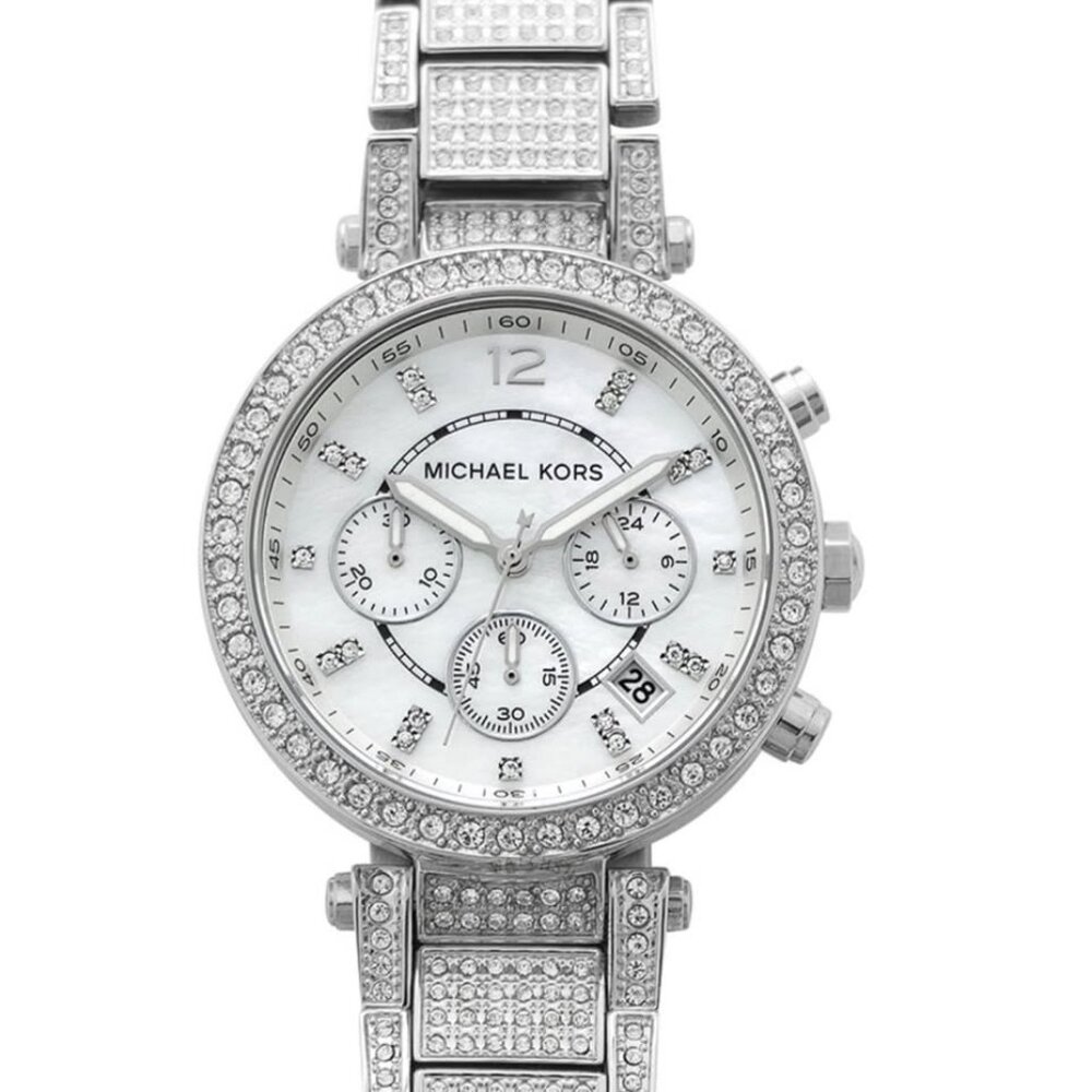 Michael Kors Parker Quartz Mother Of Pearl Dial Stainless Steel Watch